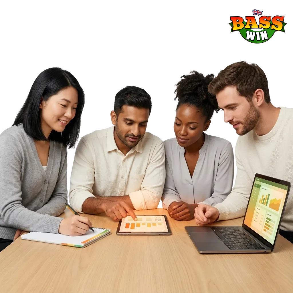 Basswin online betting platform interface showing sports, casino games, and welcome bonus offers for UK players