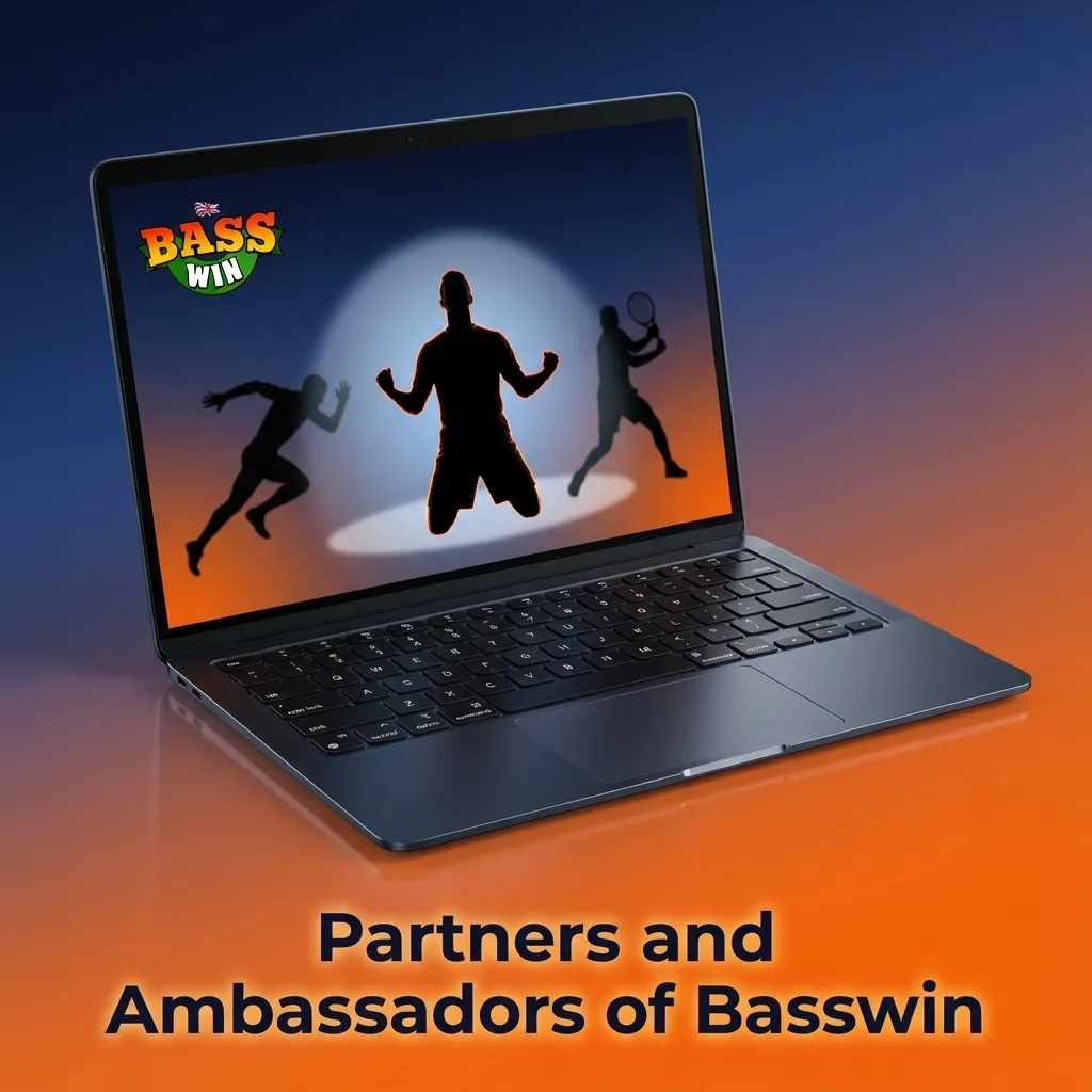 Logos of Basswin partners: football blog, racing tipsters, esports creator, and safer gambling adviser on a dark background