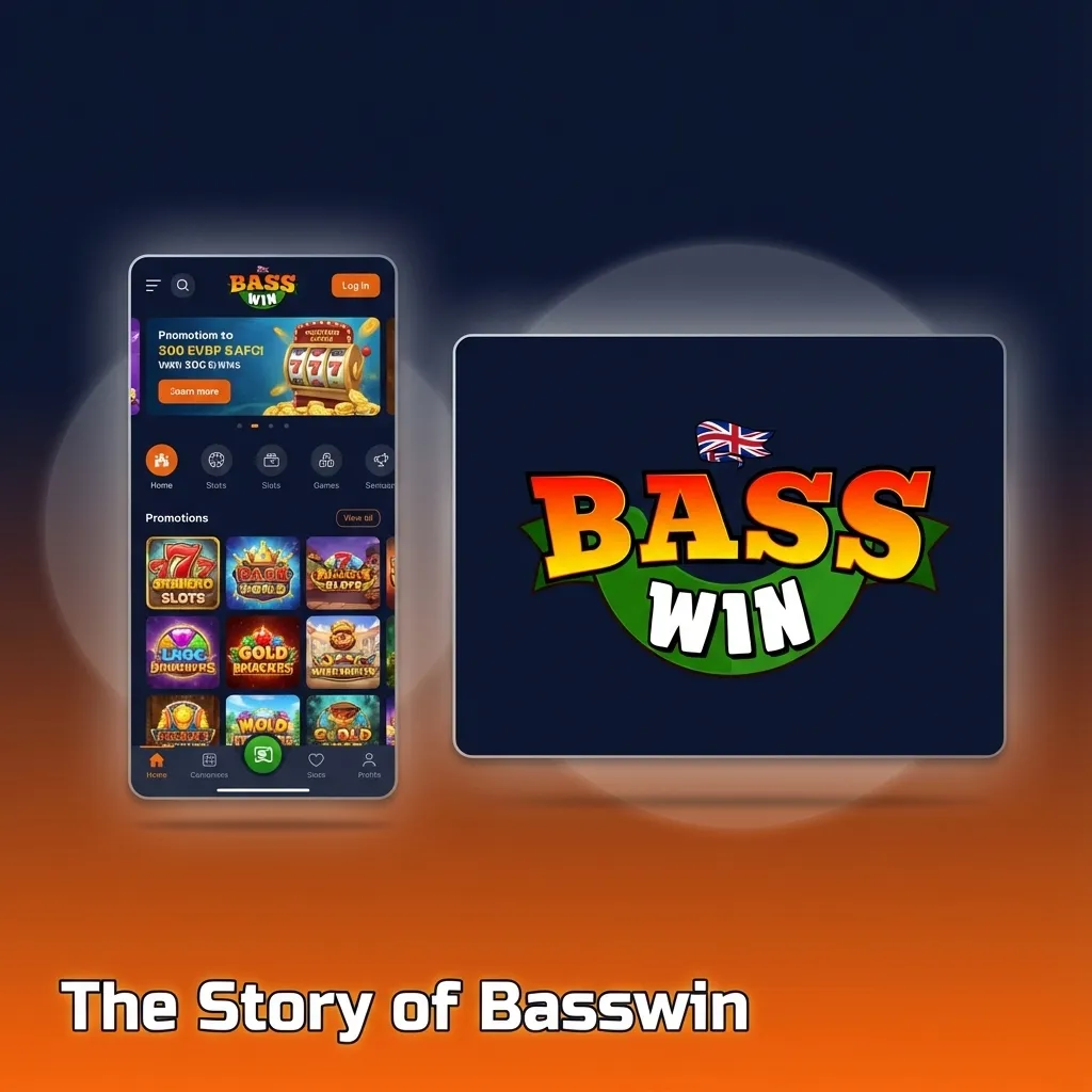 Timeline graphic showing Basswin’s growth from 2020 startup to Malta‑based international online casino and sportsbook.