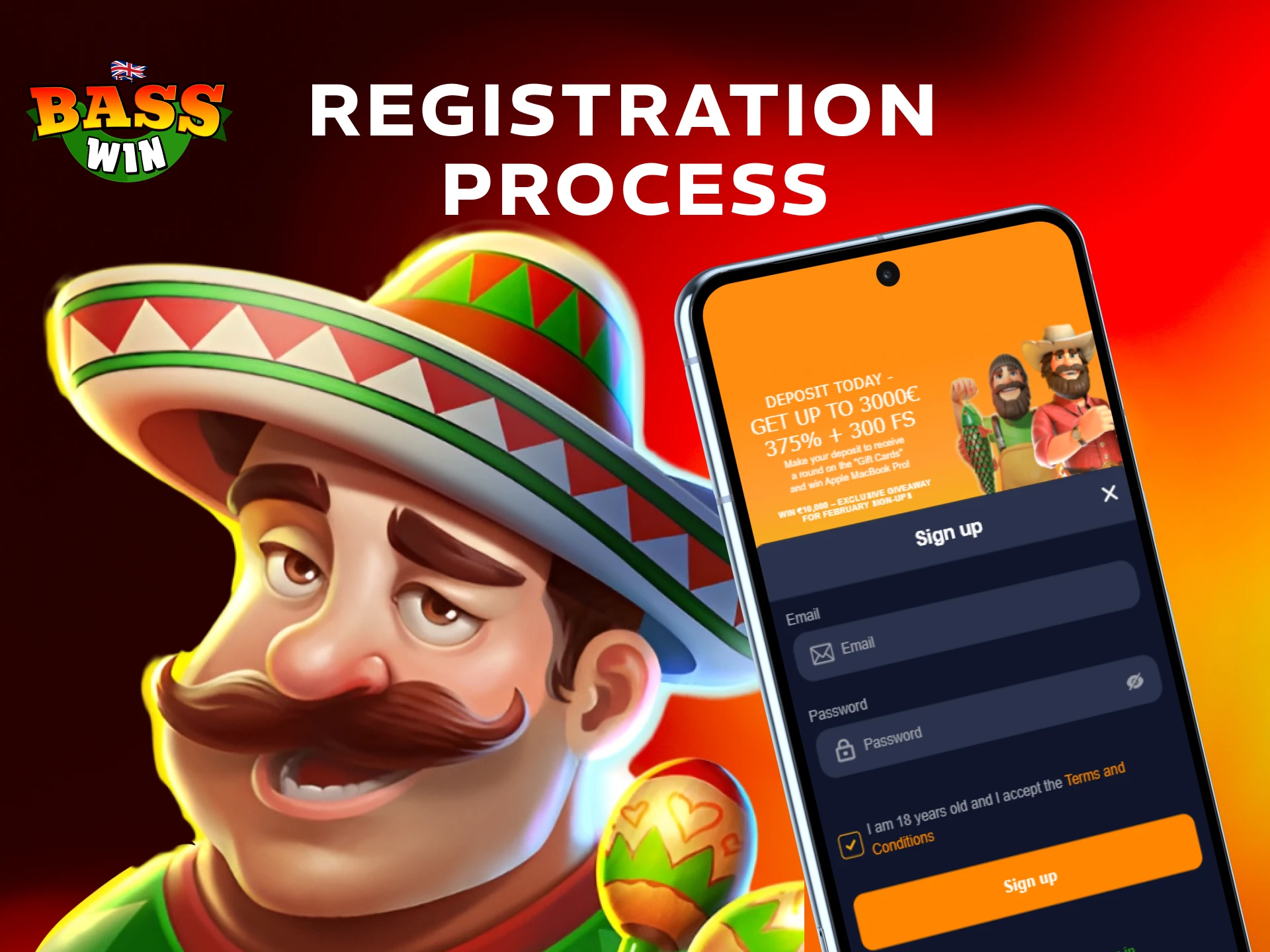 Create your new account easily using the Basswin APK today.