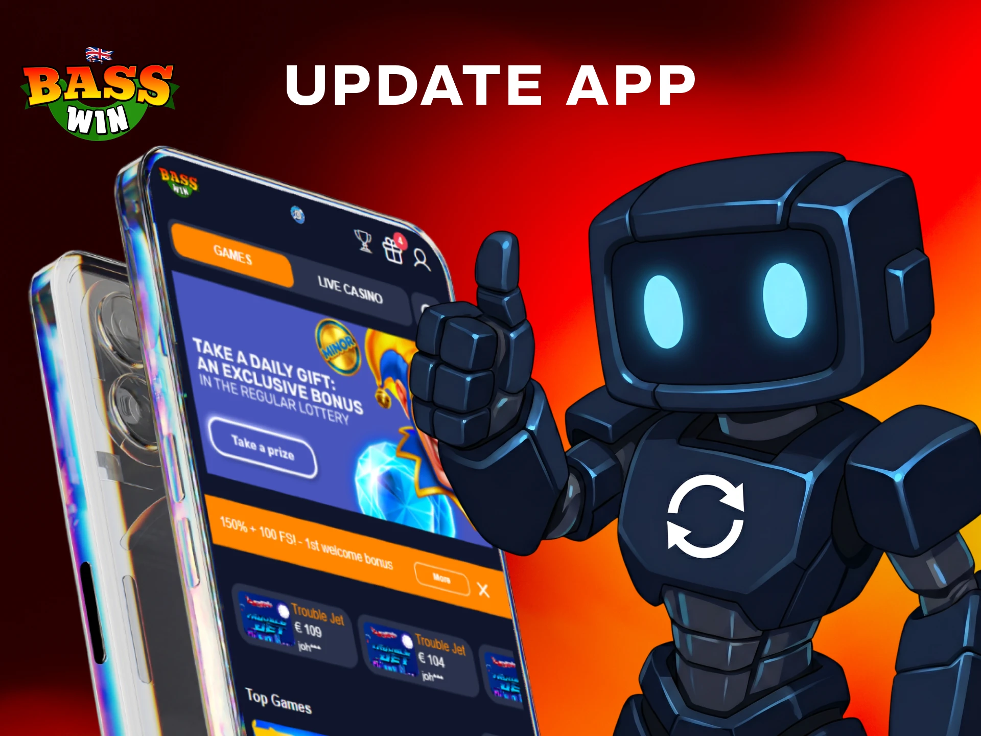 Follow these steps to update your mobile Basswin APK software.