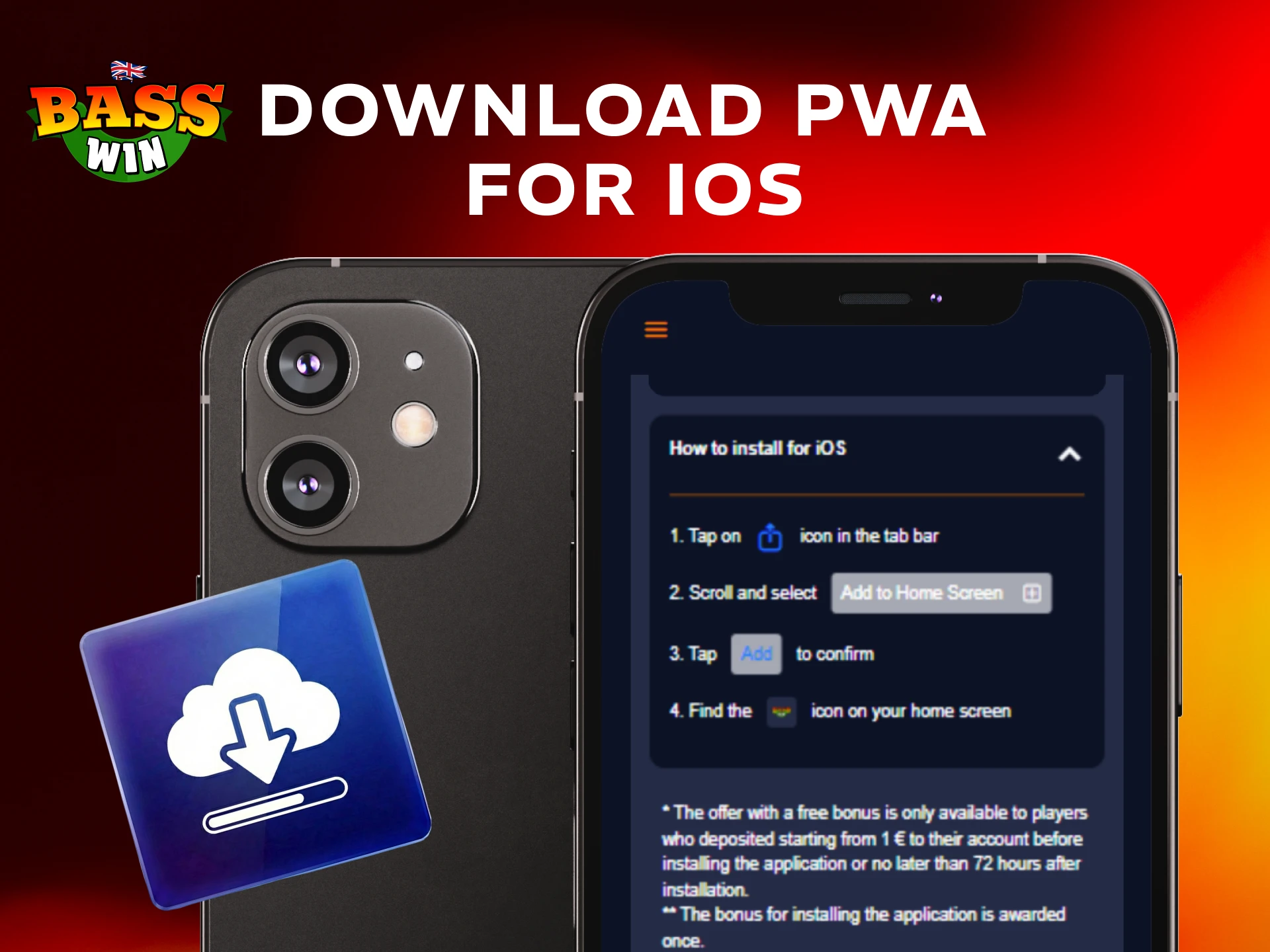Install the Basswin App PWA version on your iOS device.