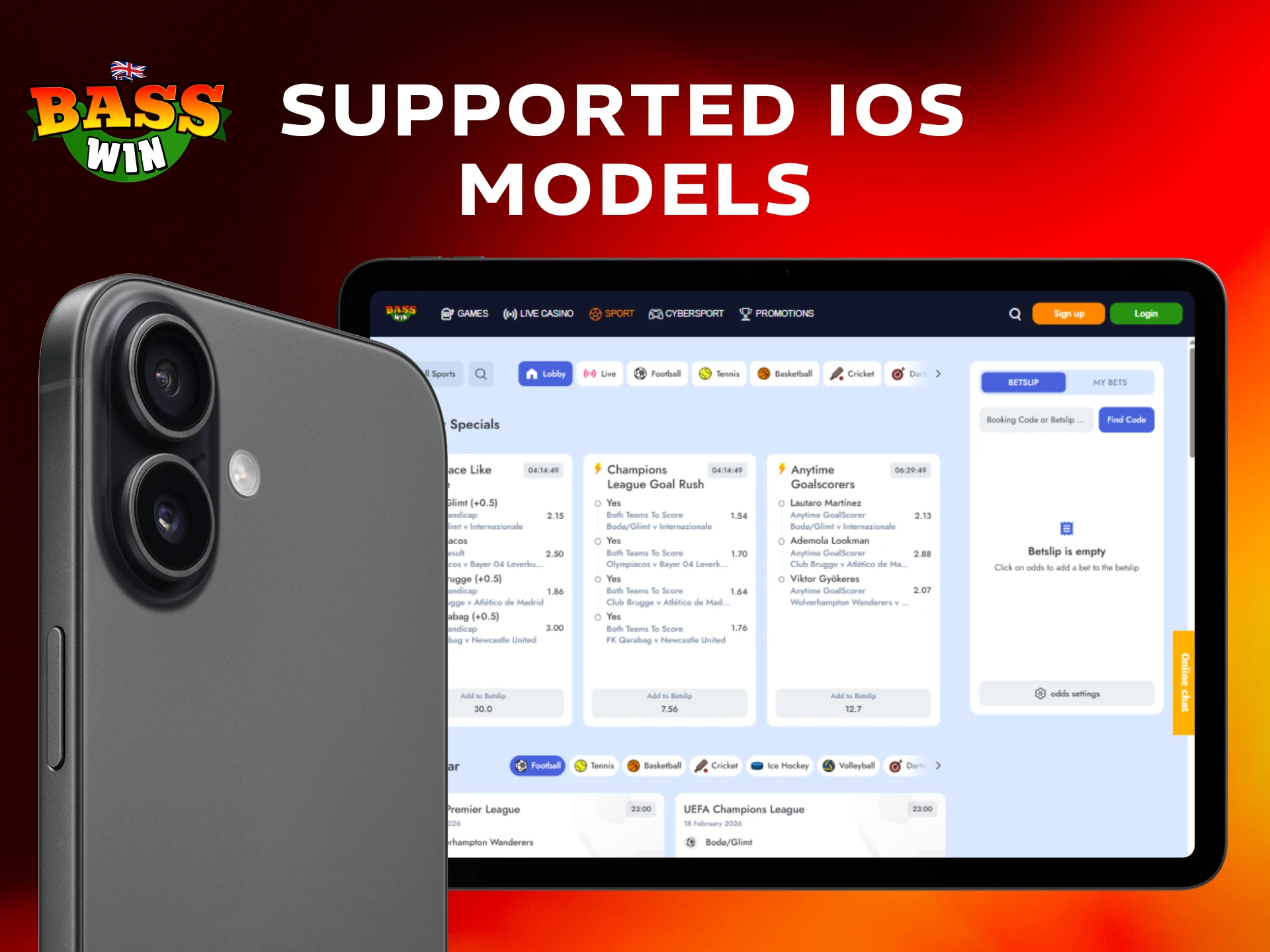 Review the iOS models that support the Basswin App mobile.