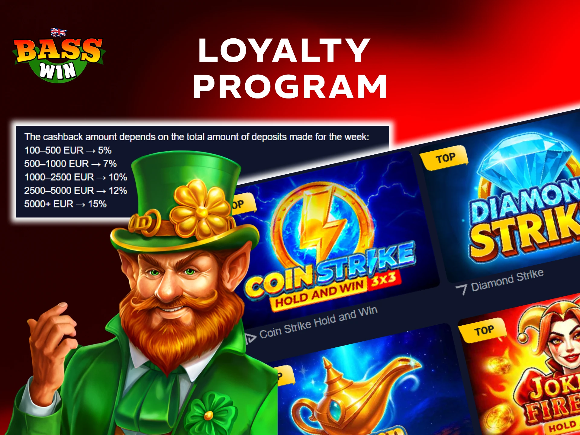 Join the Basswin Bonuses loyalty program to earn unique privileges.