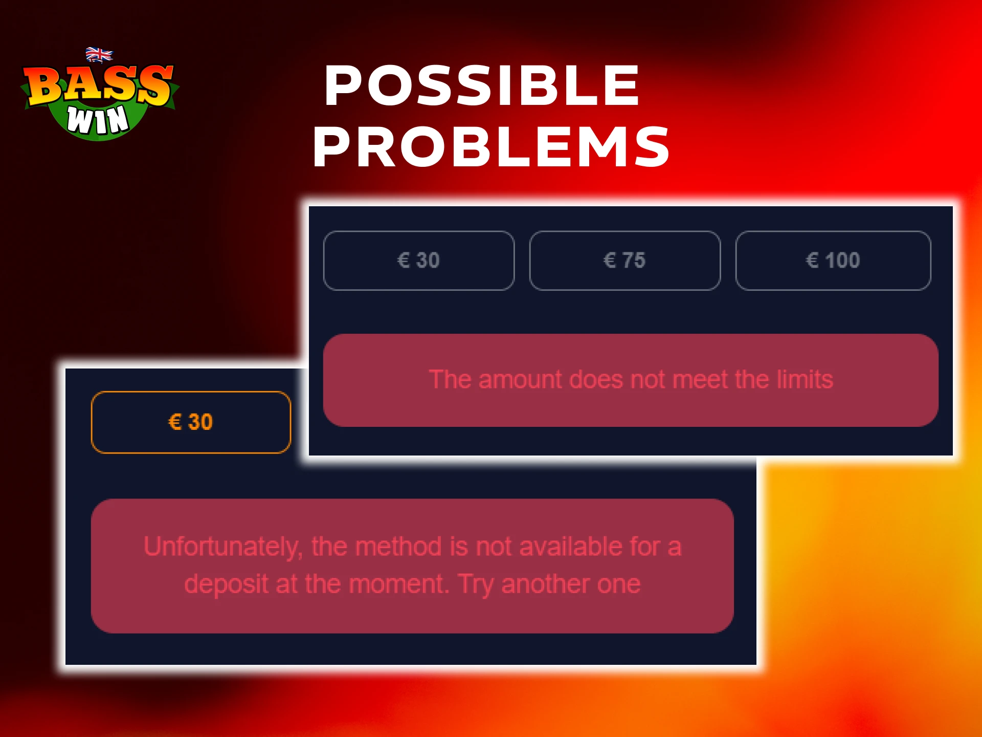 Resolve any issues regarding your Basswin Deposit Methods in UK.