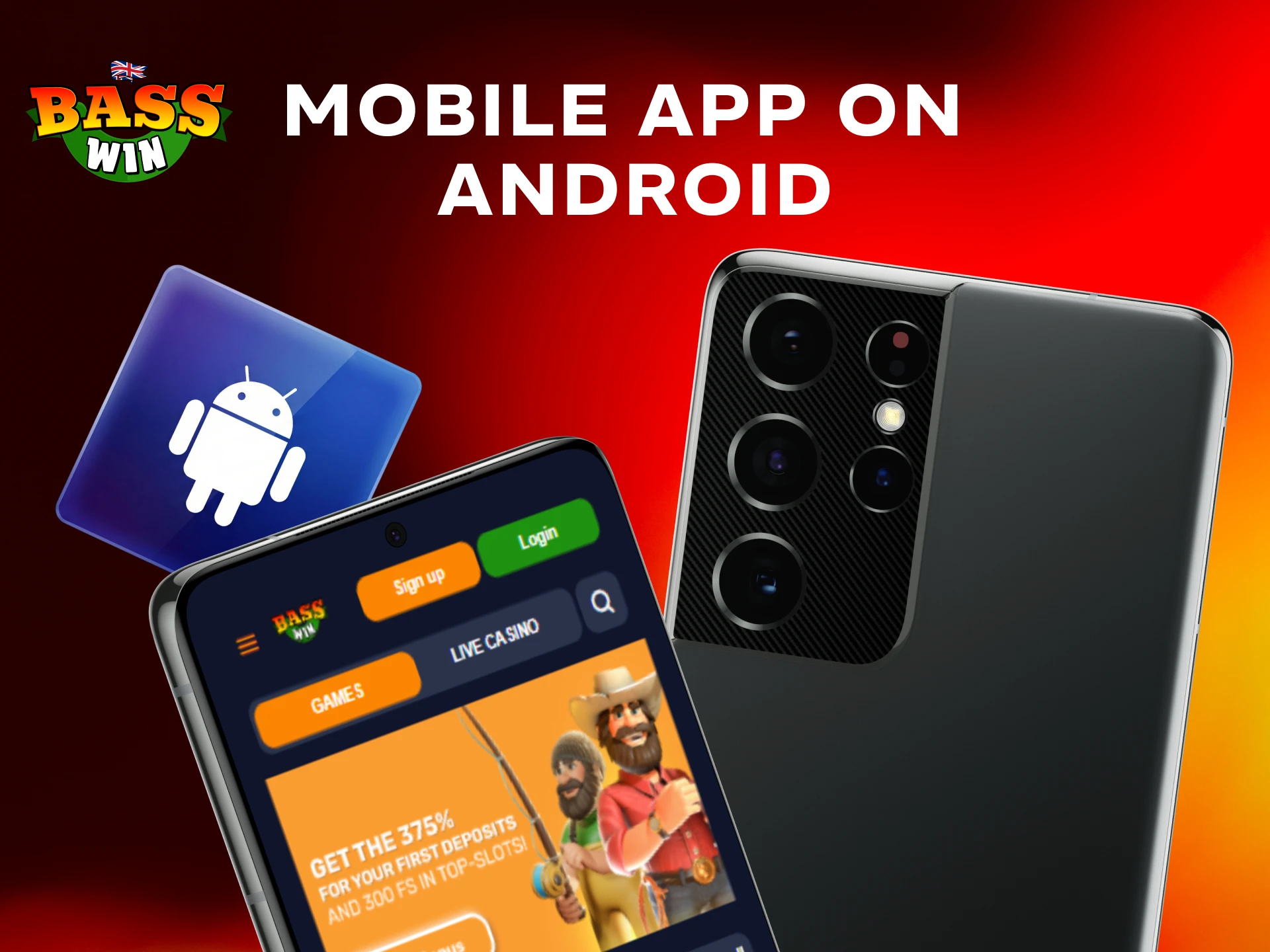 Install the Basswin casino mobile application on your Android device.