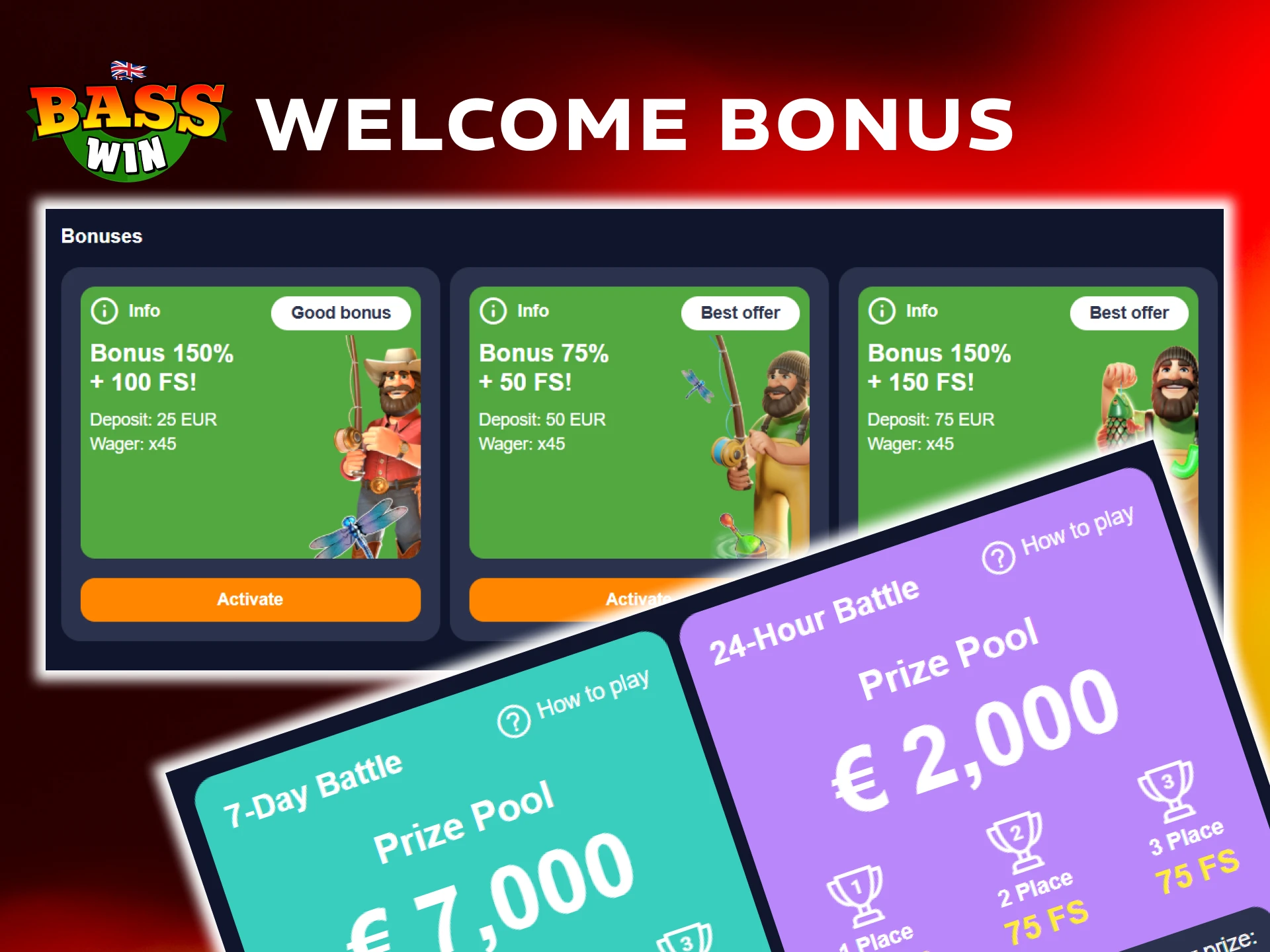 Claim your welcome bonus at the Basswin UK betting site.